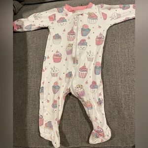 Noomie footie pajamas in cupcake print
